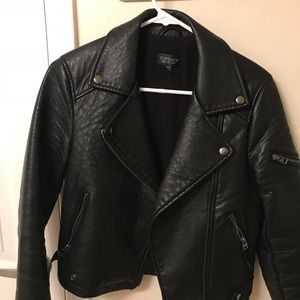Topshop biker faux leather jacket